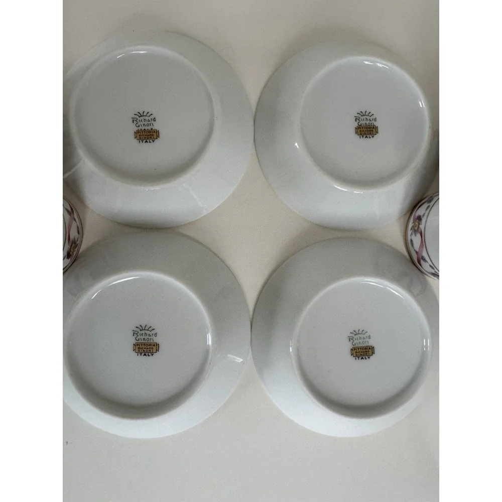 Richard Ginori - Impero Manifattura Di Doccia Italy Cup and Saucer Coffee 4x Set